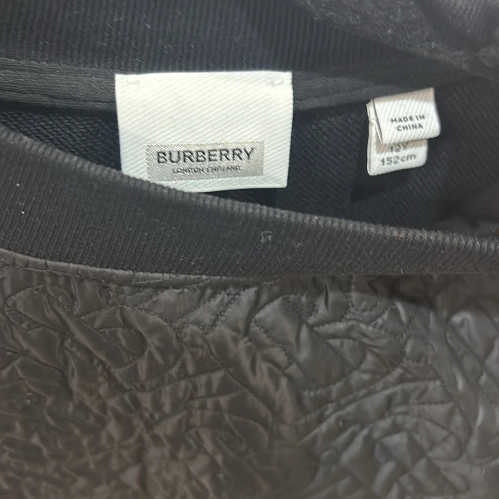 Boys Burberry Black Textured Top - Picture 2 of 3